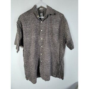 Burma Bibas Shirt Men's XL Black 60 Singles Lawn Cotton Button-Up Pocket Casual